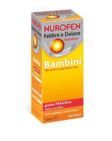 immagine di Nurofen Febbre e Dolore Bambini 100mg/5ml sospensione orale gusto arancia senza zucchero