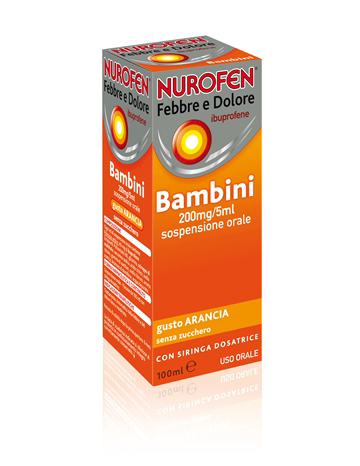 immagine di Nurofen Febbre e Dolore 200mg/5ml sospensione orale gusto arancia senza zucchero