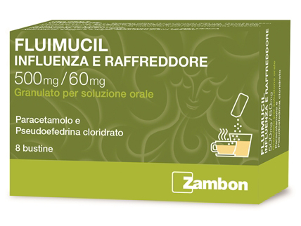 immagine di FLUIMUCIL INFLUENZA E RAFFREDDORE 500 mg/60 mg granulato per soluzione orale
