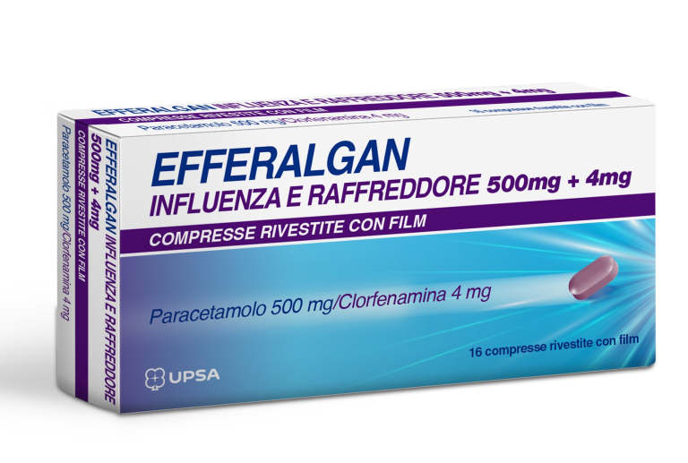 immagine di EFFERALGAN INFLUENZA E RAFFREDDORE 500 mg + 4 mg compresse rivestite con film