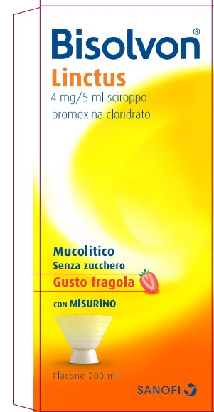 immagine di BISOLVON Linctus 4 mg/5 ml sciroppo - gusto fragola